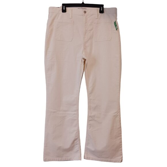 NEW GAP High Rise Corduroy‎ '70s Flare Pants in Ivory Beige, Size 18 - Picture 3 of 12